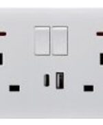 13A 2 Gang DP Socket with Neon USB Type A+C - Image 3