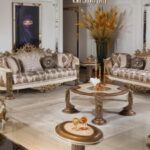 Beige & Gold Majestic Living Room Set
