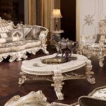Cream & Gold Baroque Royal Living Room Set
