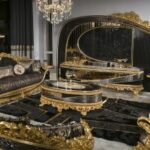 Black & Gold Imperial Eclipse Living Room Set