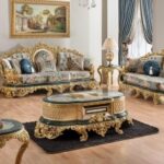 Sapphire & Gold Royal Garden Living Room Set