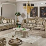 Muhteşem Gold & Beige Royal Living Room Set